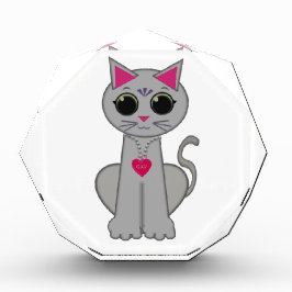 Gato Cinza Feliz Engraçado Fofo