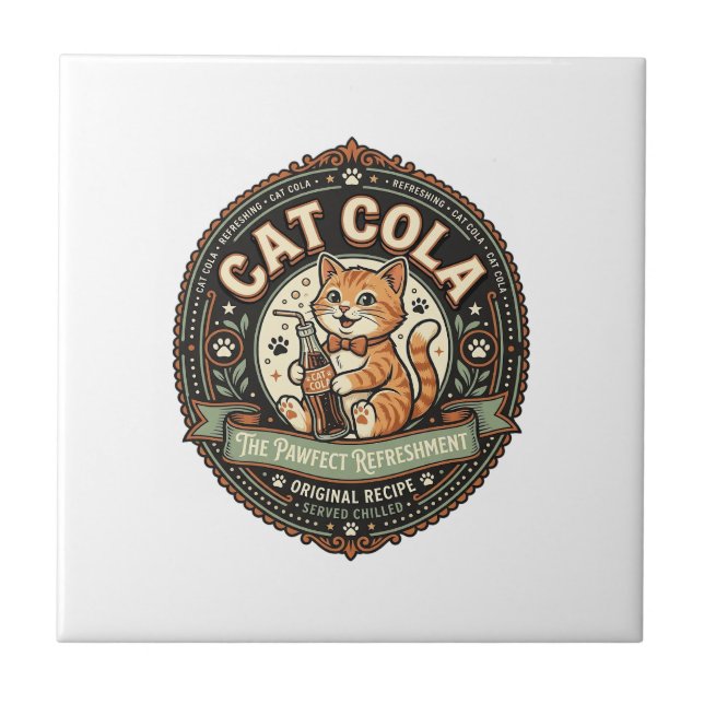 Gato Cola Gato Refrigerante Bebida Rótulo Gato Vin (Frente)