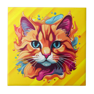 Gato Colorido Bonito Face-87002