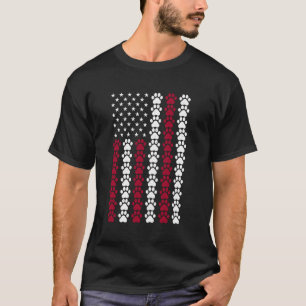 Gato com bandeira dos EUA camiseta distressed Pata