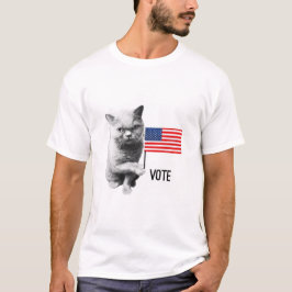 Gato com camiseta American Flag Vote