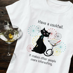 Gato com Camiseta de Vidro Martini