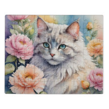 Gato com flores