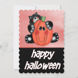 Gato com o Convite para Festa de Halloween de Pump