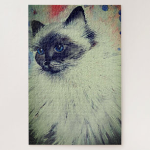 Gato Com Olhos Azuis, Quebra-cabeça De Vestido Eu