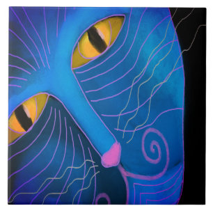 Gato com pintura de Abstrato de Nariz Rosa