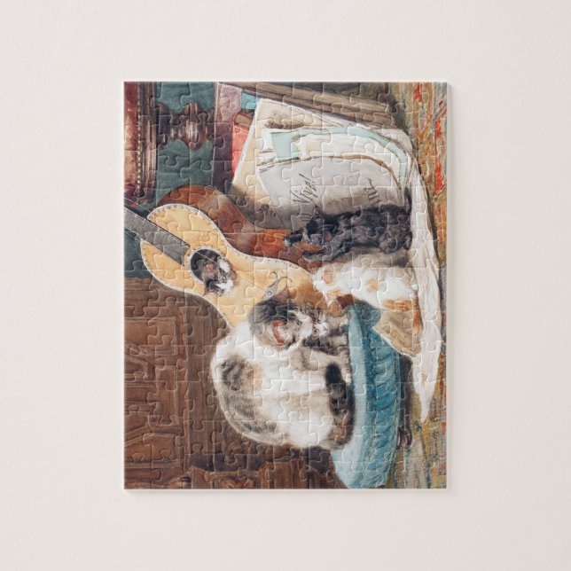 Gato com Quebra-cabeça de música (Vertical)