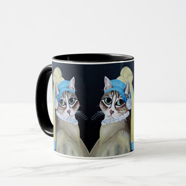 Gato Com Uma Caneca De Pérola (Frente Esquerda)