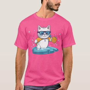 Gato Como Jogador De Polo De Água Design