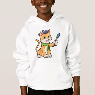 Gato como Pintor com Pincel e Escarpo