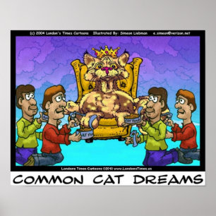 Gato Comum Sonha Poster de Arte Coletiva Engraçada