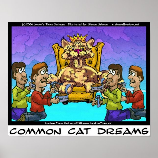 Gato Comum Sonha Poster de Arte Coletiva Engraçada (Frente)