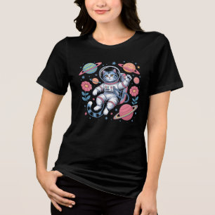 Gato Cósmico Astronauta no Espaço Neon Vaporwave