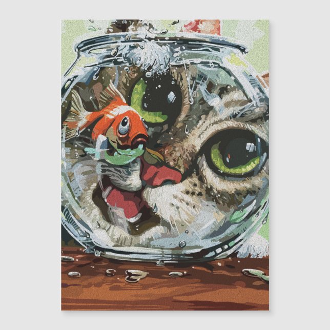 Gato Curioso e Peixe Ouro Cauteloso (Frente)