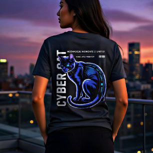 Gato Cyberpunk Design Legal Neon Azul para Amantes