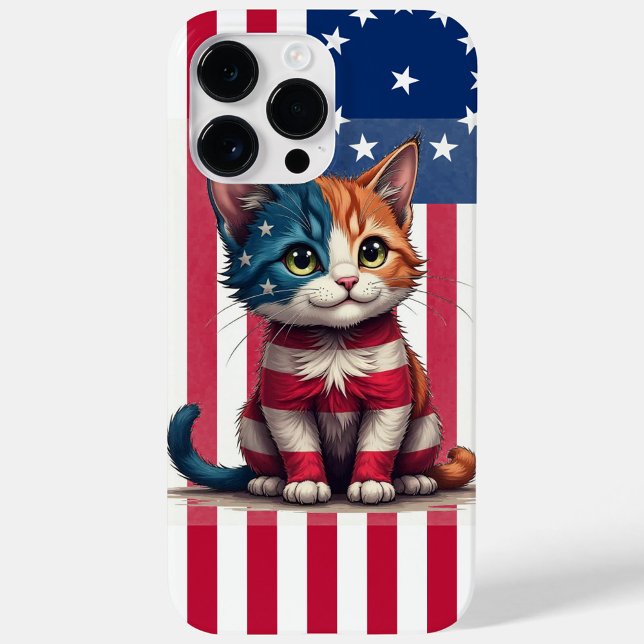 Gato da Bandeira Americana  (The cat body is striped in red white and blue mimicking the flag's design!)