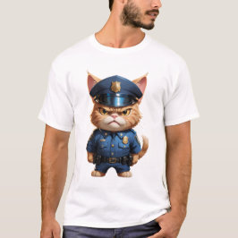 Gato da polícia zangado, gracinha, camisa de gato 