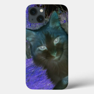 Gato da sombra no caso do ar do iPad da lavanda