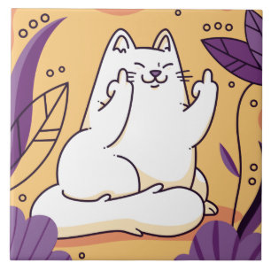 Gato dando o dedo