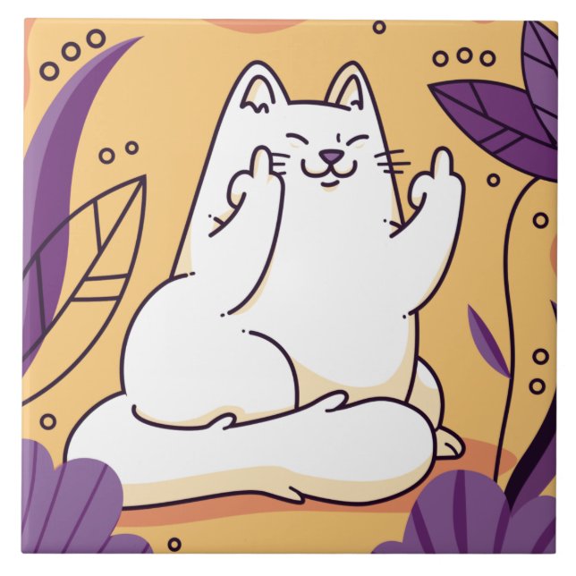 Gato dando o dedo (Frente)