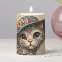 Gato de Abstrato com Gato com Chapéu