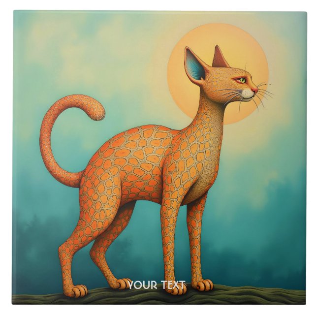 Gato de Abstrato de Laranja Fantasy (Frente)