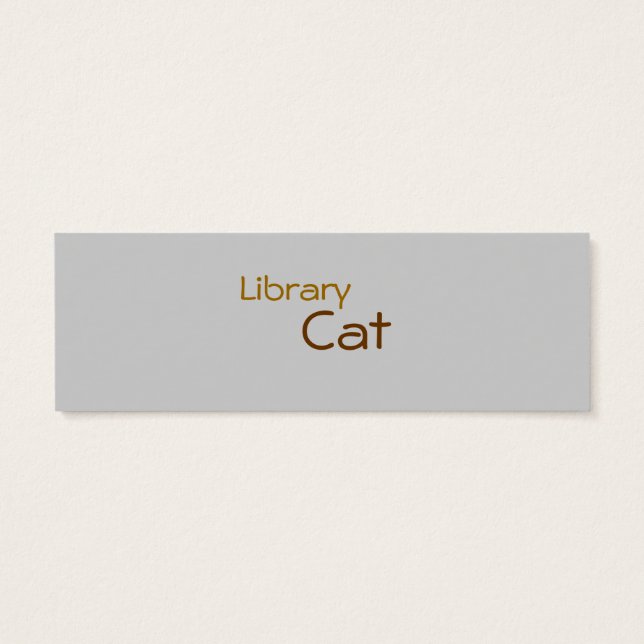 Gato de Biblioteca (Marca de Livro) (Verso)