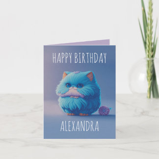 Gato-de-bico-branco-kawaii angora dobrou cartão de