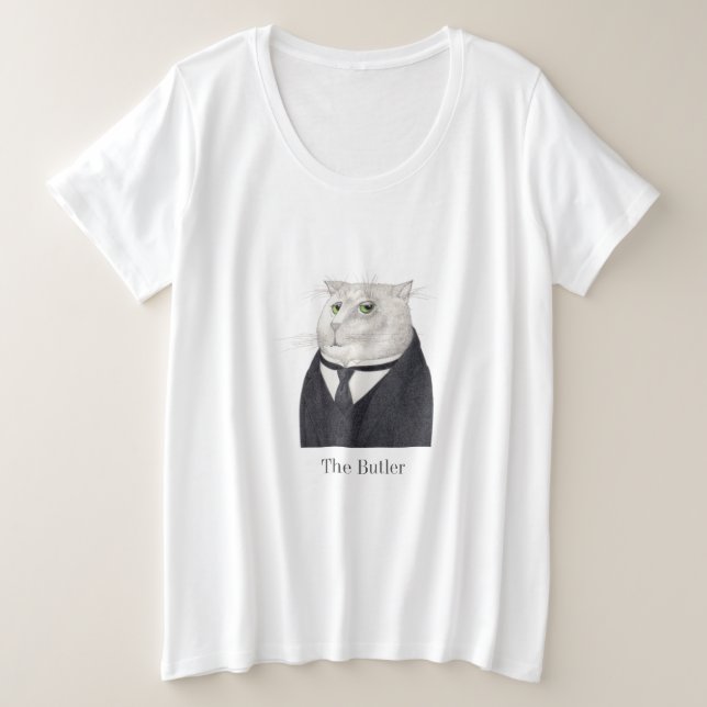 Gato de borboleta, com tamanhos T - Camisa (Frente do Design)