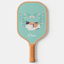 Gato de Calico e Pickleball Floral