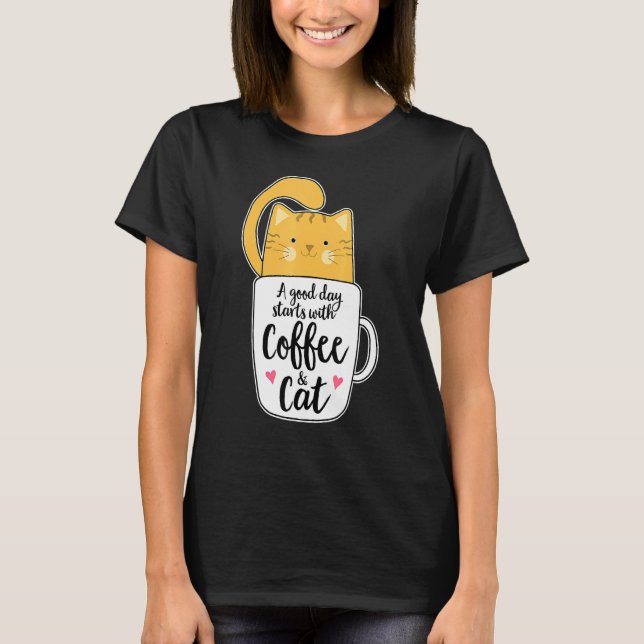 Gato de Camisa de Café Laranja (Frente)