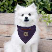 Gato de Cão Roxo Profundo de Mandala, Flor Elegant