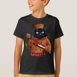 Gato de Chef Spooky "O quê?" Camiseta de Halloween