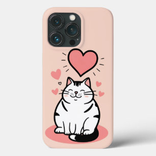 Gato de Chubby com Contorno de Coração em Negrito