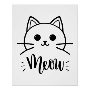 Gato de desenho animado engraçado vetor. Impressão