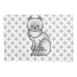 Gato de desenho animado fofo Chinchila Cinza Persa
