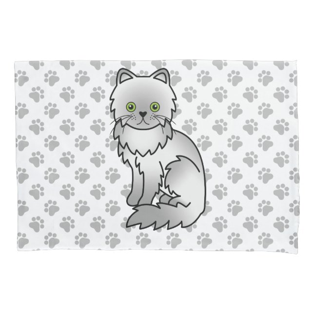 Gato de desenho animado fofo Chinchila Cinza Persa (Frente)