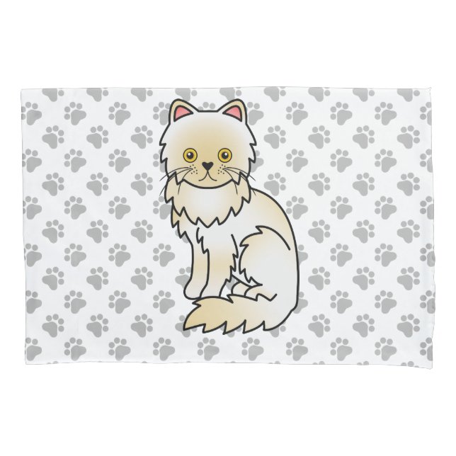 Gato de desenho animado fofo persa creme & patas (Frente)