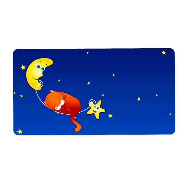 Gato de dormir, etiqueta (Frente)