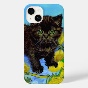 Gato de estilo Van Gogh com Sunflower