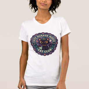 Gato de Filme de Terror Fofo Camiseta de Gato Fofo