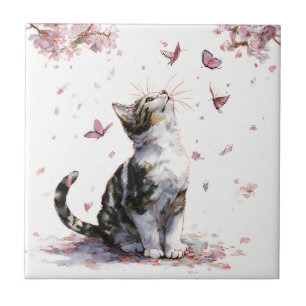 Gato de Flor de Cerejeira e Borboletas (10)