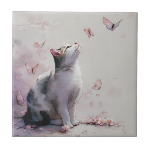 Gato de Flor de Cerejeira e Borboletas (13)