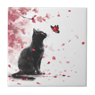 Gato de Flor de Cerejeira e Borboletas (14)