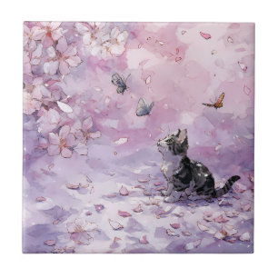 Gato de Flor de Cerejeira e Borboletas (5)