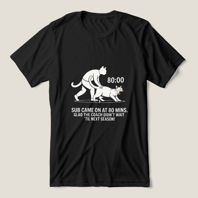 Gato de Futebol Hilário para Fãs e Treinadores de  (Design frontal)