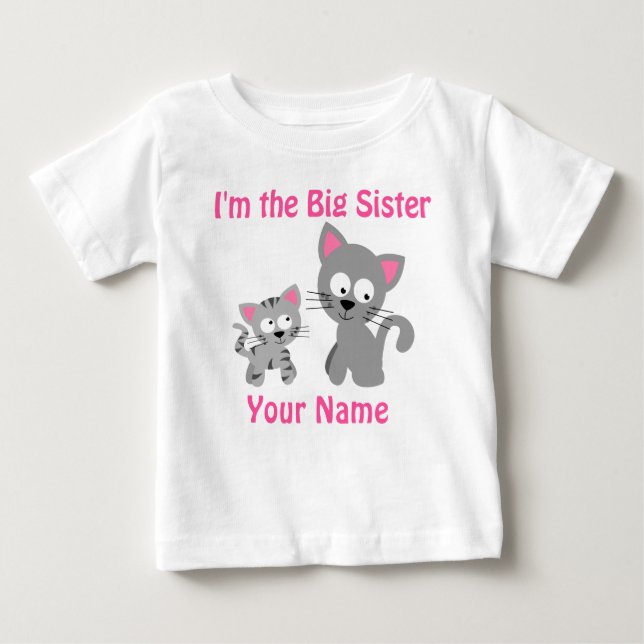 Gato de Gatinha Irmã Personalizada para Camisa (Frente)