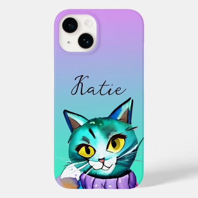 Gato de Gatinho Azul e Gatinho Personalizado (Verso)