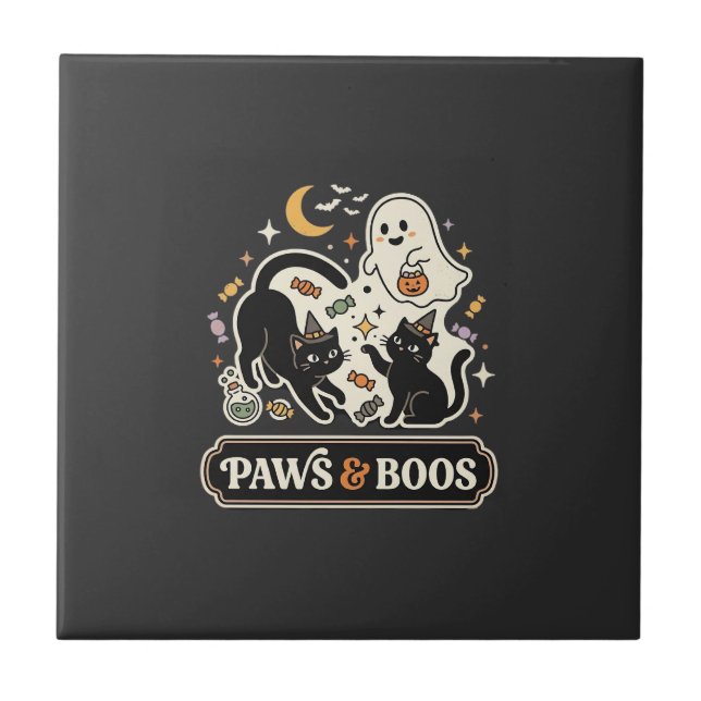 Gato de Halloween Fantasma Magia (Frente)