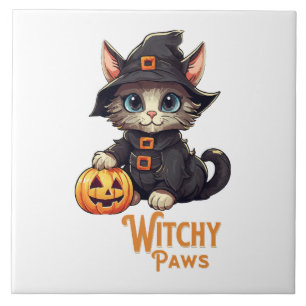Gato de Halloween Patas Bruxa